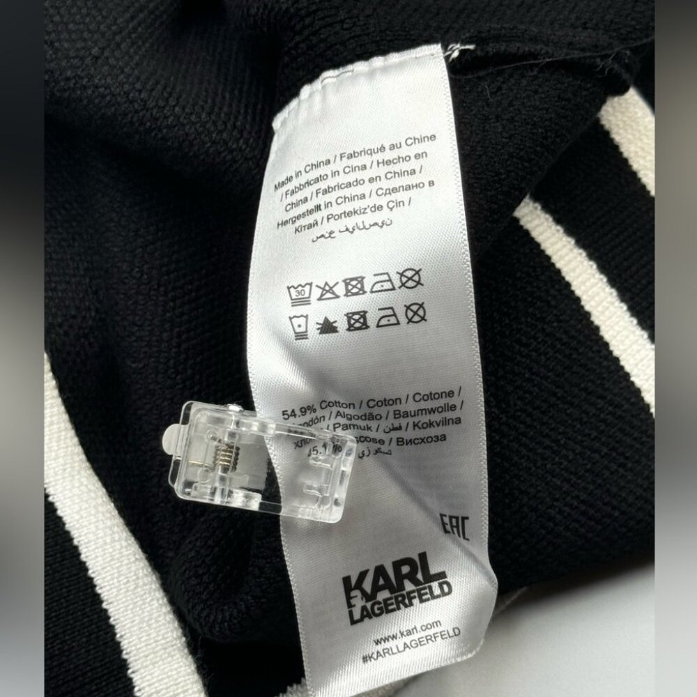 🆕KARL LAGERFELD🧿 NWT Classic Knit Dress with Embroidered Monogram, Black, Sz M - Picture 15 of 16
